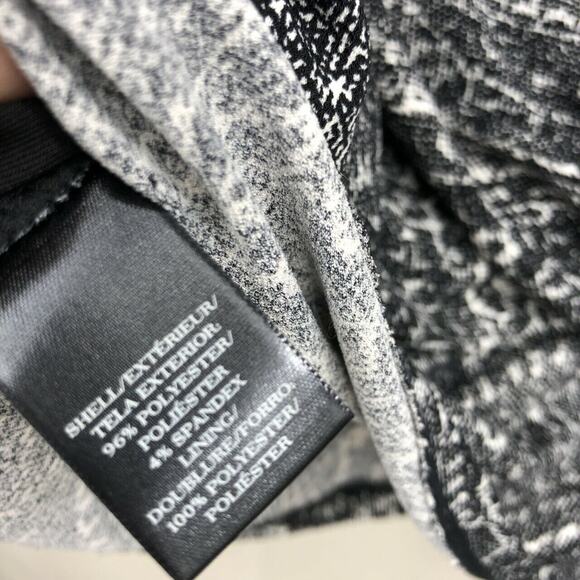 Ann Taylor Women's Keyhole Abstract Print Blouse Top XS Black White Long Sleeve - Picture 7 of 8